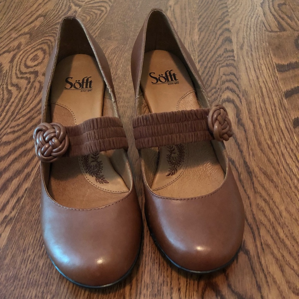 Sofft Brown Mary Jane Shoes with Low Heel - New